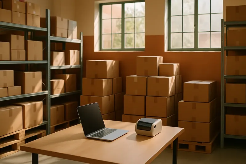 Almacén donde se revisan y preparan las cajas